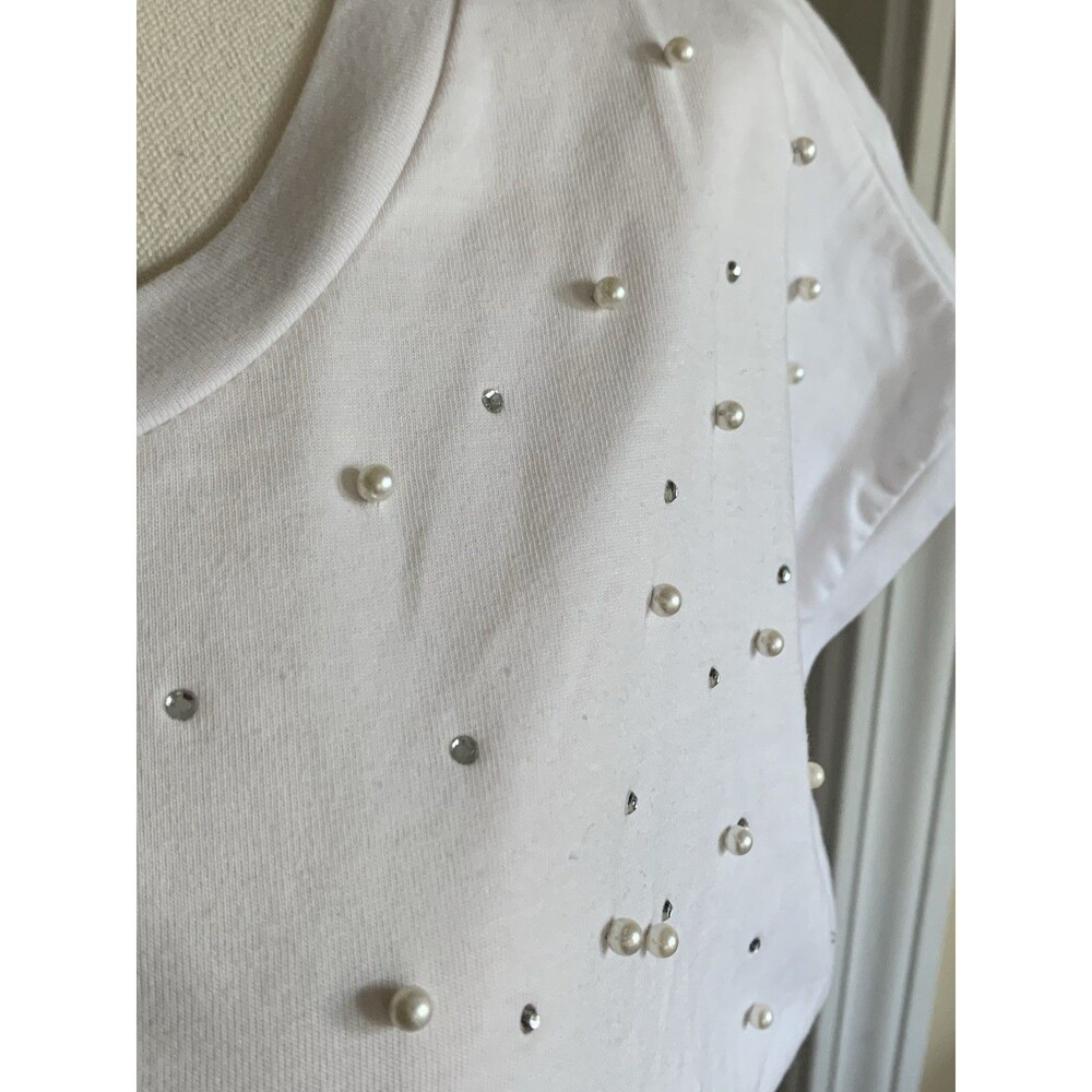 Berkley Jensen Top Sz M Pear Rhinestone Embellished Tee